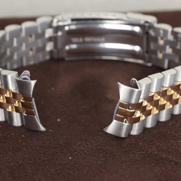 Hadley-Roma 20mm Men's Solid Link Gold Plated &Steel Watch Bracelet/Band,MB4217T - Picture 3 of 3